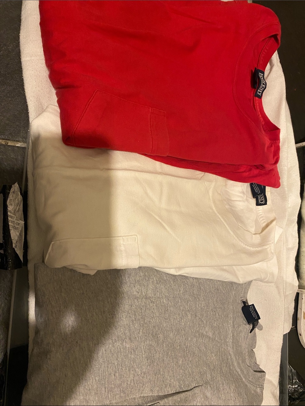 Lands' End Men's Long Sleeve Crewneck Tees - Red, White, Gray (3 Pack)